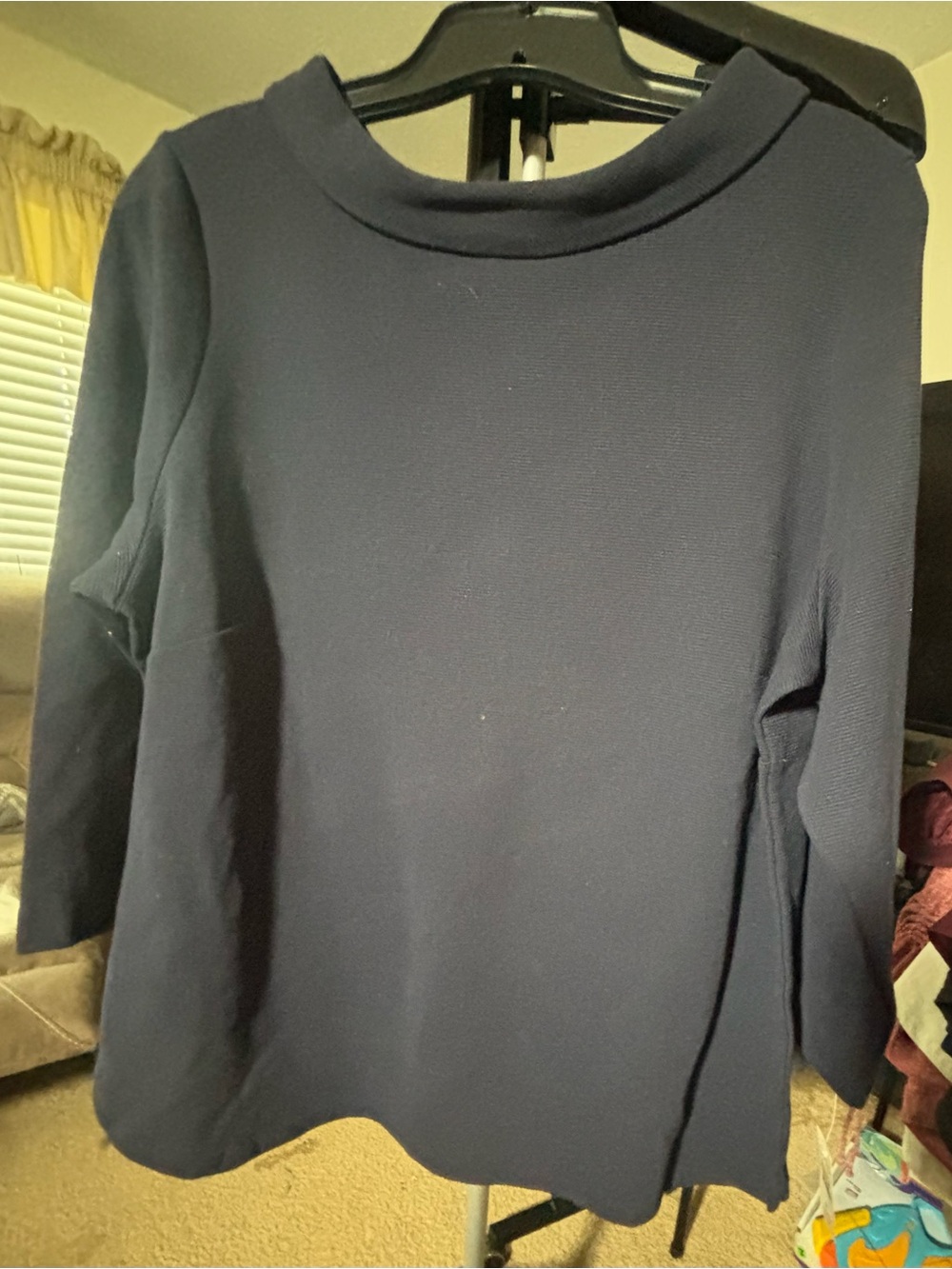 Talbots Navy Blue Boatneck Long Sleeve Tunic